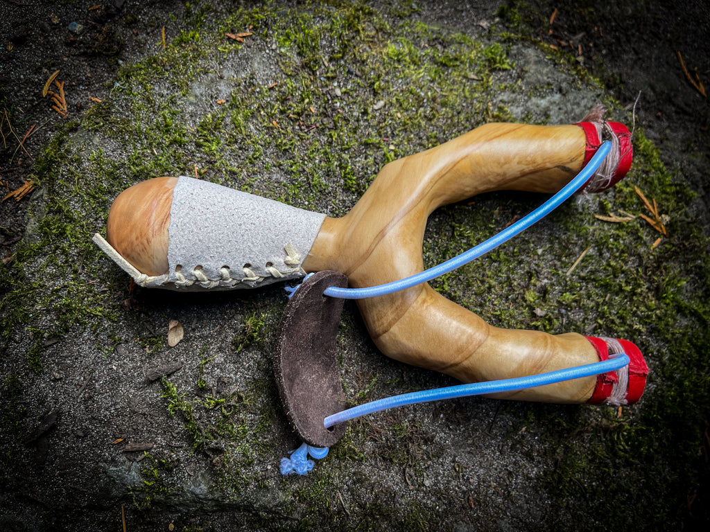 Handcrafted Wooden Fantasy Slingshot | Handmade Collector Prop | Fantasy Adventure Cosplay Display | Real Wood & Leather (Pre-Order)