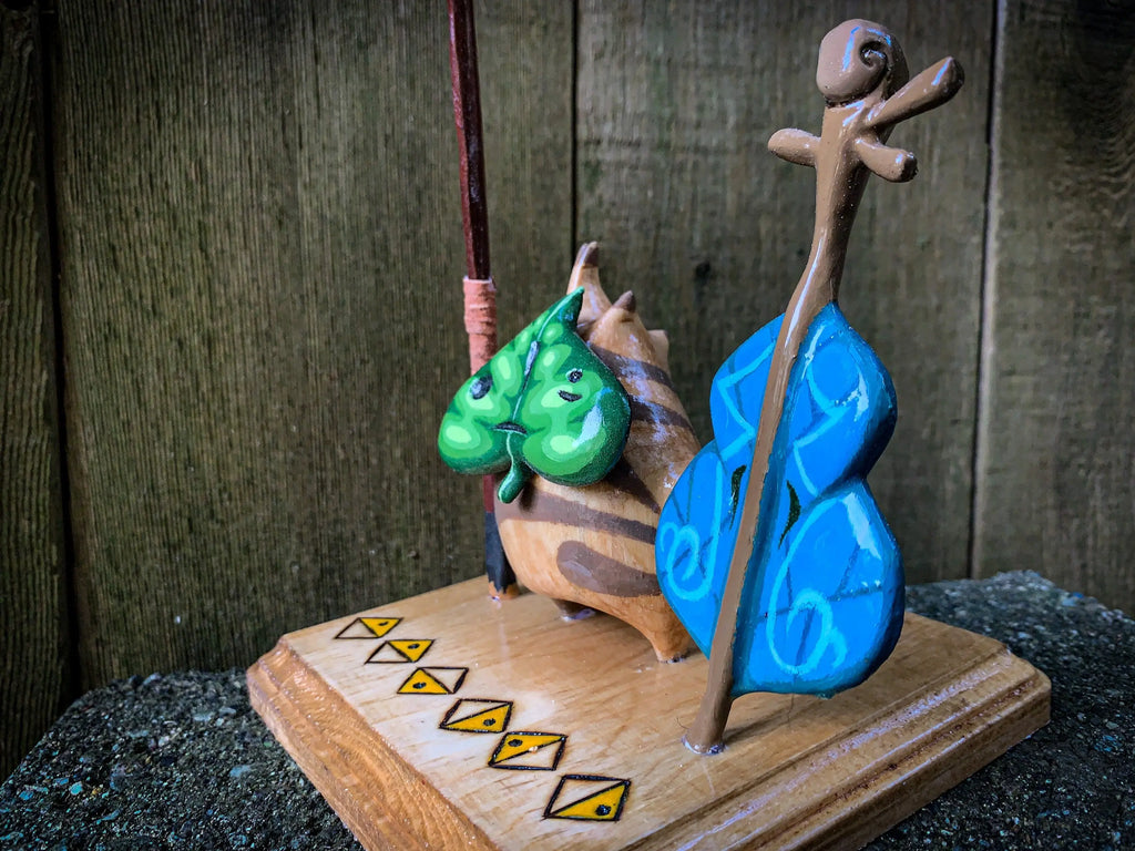 Wooden Makar Statue w/ Violin & Bow - The Legend of Zelda: The Wind Waker 