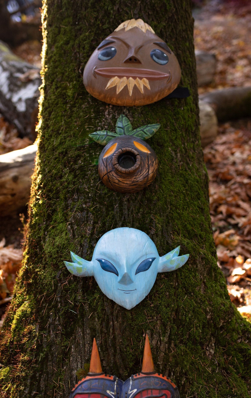 Hand Carved Wooden Transformation Masks: Deku, Goron, Zora & Majoras Mask bundle