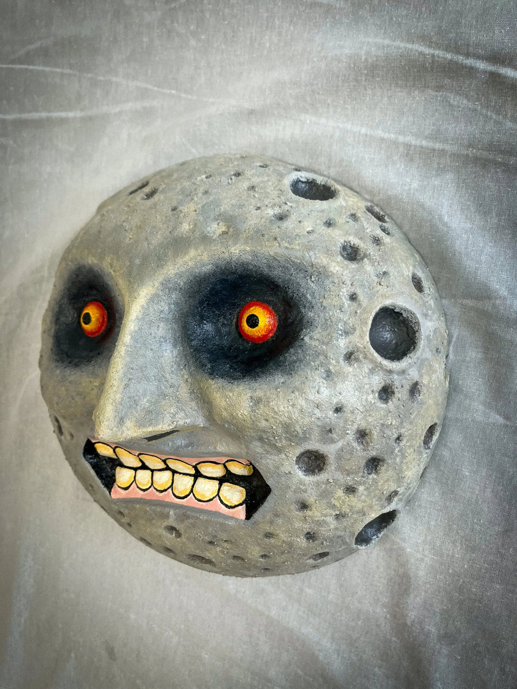 Hand Carved Wooden Majora's Mask Moon Sculpture - Zelda Inspired (Pre-Order)