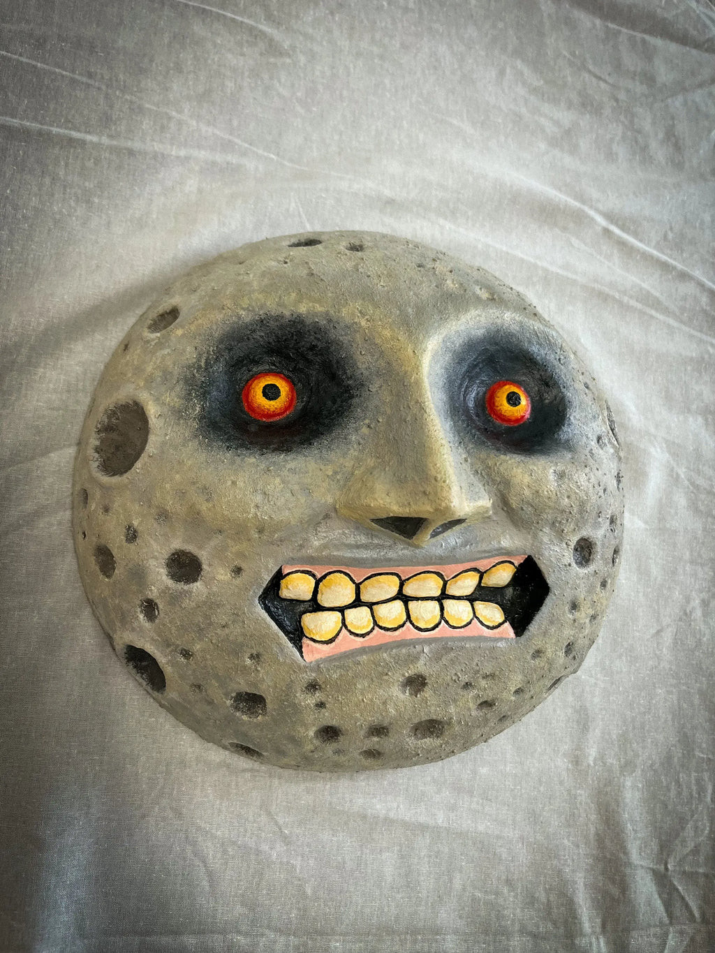 Hand Carved Wooden Majora's Mask Moon Sculpture - Zelda Inspired (Pre-Order)