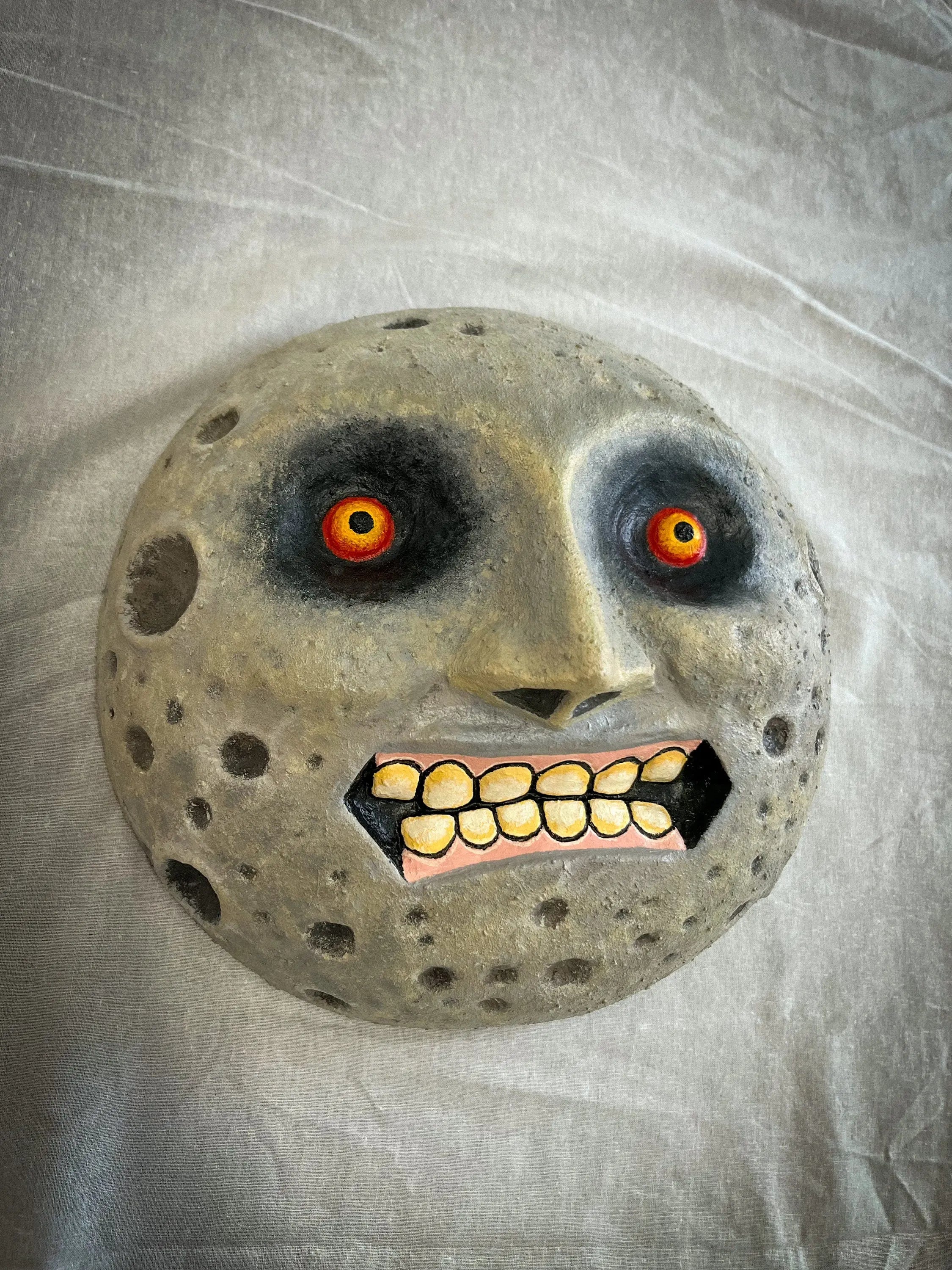 Hand Carved Wooden Majora's Mask Moon Sculpture - Zelda Inspired (Pre-Order)