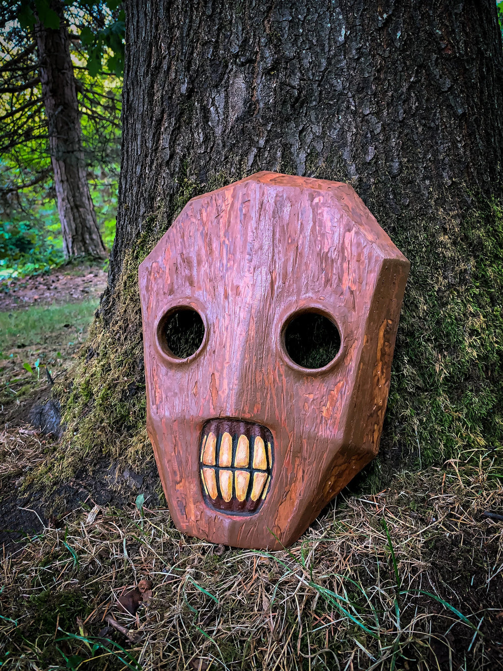 Wooden ReDead ‘Spooky’ Mask // Ocarina of Time - The Legend of Zelda in forest setting